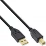 InLine USB 2.0 laidas Type A kištukas / Type B lizdas juodas, auksuotas, 1m