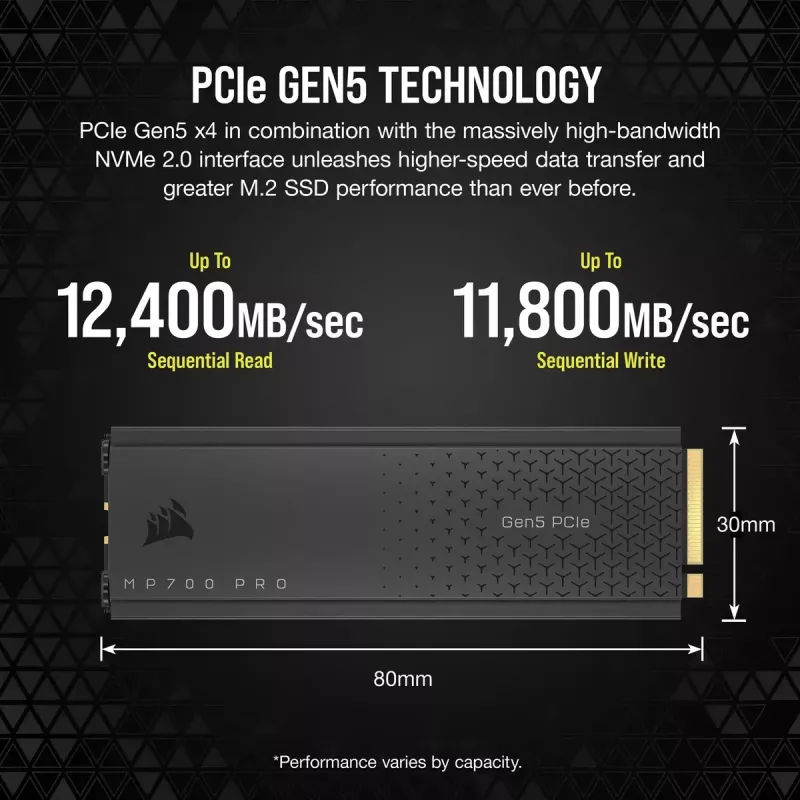 SSD Corsair MP700 PRO M.2 2 TB PCIe 5.0 NVMe