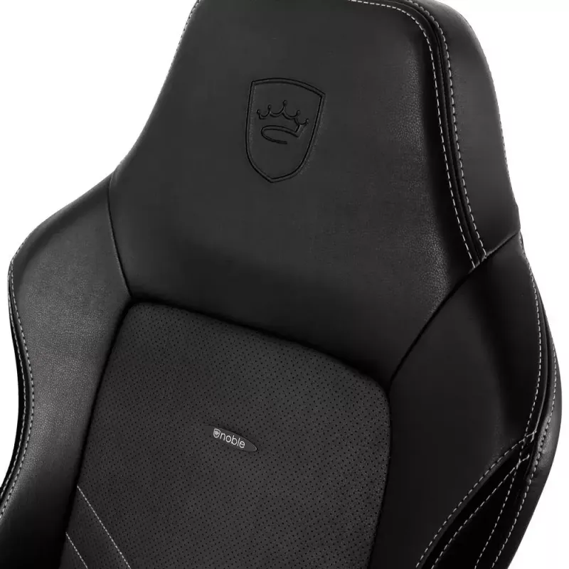 Gaming kėdė noblechairs Hero PU Leather – paminkštinta sėdynė ir atlošas, maksimalus aukštis 137 cm, atlošo plotis 57 cm