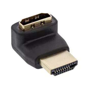 InLine HDMI adapteris, kištukas/lizdas, užlenktas į viršų, paauksuoti kontaktai, 4K2K
