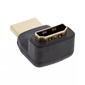 InLine HDMI adapteris, kištukas/lizdas, užlenktas į viršų, paauksuoti kontaktai, 4K2K
