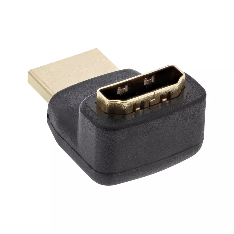 InLine HDMI adapteris, kištukas/lizdas, užlenktas į viršų, paauksuoti kontaktai, 4K2K