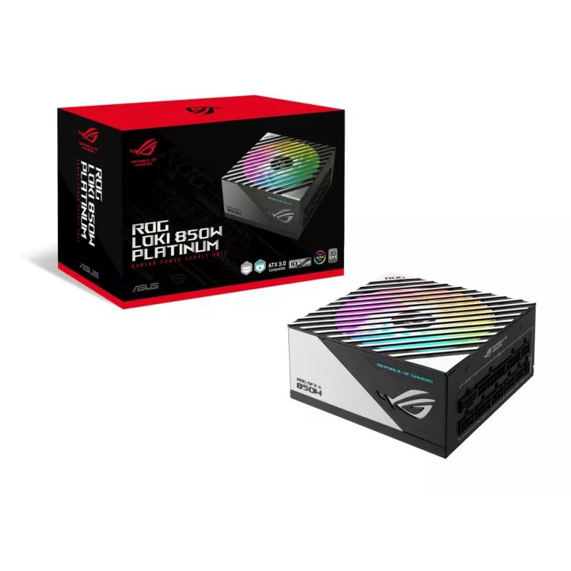 ASUS ROG Loki SFX-L 850W Platinum maitinimo blokas 24-pin ATX juodas, sidabrinis