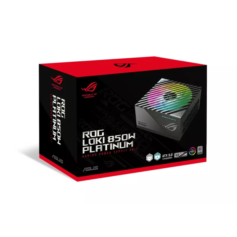 ASUS ROG Loki SFX-L 850W Platinum maitinimo blokas 24-pin ATX juodas, sidabrinis
