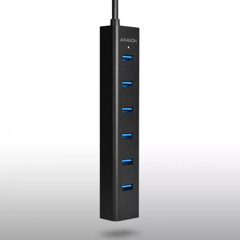 Axagon HUE-SA7BP 7x USB 3.0 ALU ĮKROVIMO stotelė JUODA su maitinimo adapteriu