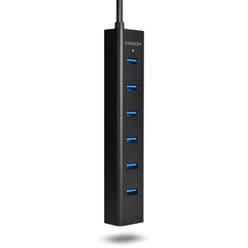 Axagon HUE-SA7BP 7x USB 3.0 ALU ĮKROVIMO stotelė JUODA su maitinimo adapteriu