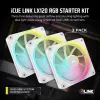 CORSAIR Icue Link Lx120 RGB 120mm Pwm Ventiliatorių Pradinis Rinkinys - Baltas
