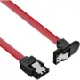 InLine SATA 6Gb/s kabelis su kampiniais fiksatoriais 0,3 m