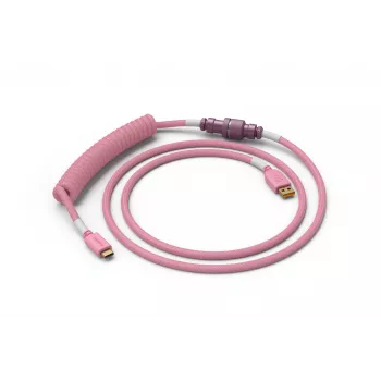 Glorious Gaming Coiled Pink 1.37 m – Spyruoklinis laidas klaviatūrai