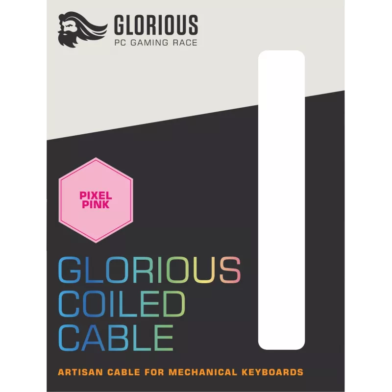 Glorious Gaming Coiled Pink 1.37 m – Spyruoklinis laidas klaviatūrai