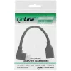 InLine DisplayPort 1.4 adapterio laidas M/F, 8K4K, kairėn lenktas, juodas/auksinis, 0,15 m