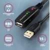 Aktyvus USB 2.0 prailginimo kabelis Axagon ADR-215 15 m