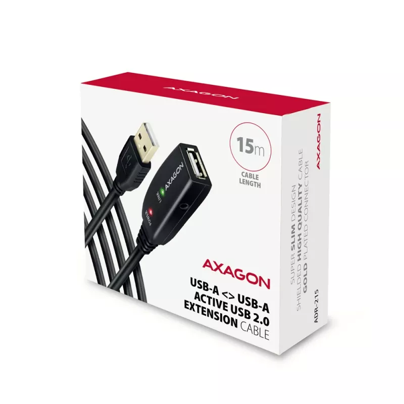 Aktyvus USB 2.0 prailginimo kabelis Axagon ADR-215 15 m