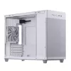 ASUS AP201 PRIME CASE TG WHITE Mini Tower korpusas — micro ATX, grūdintas stiklas, 3×3,5 colio vietos, 1×2,5 colio, USB-A×2, USB-C×1