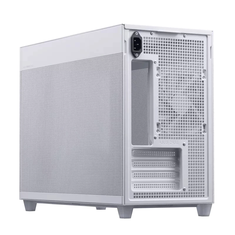 ASUS AP201 PRIME CASE TG WHITE Mini Tower korpusas — micro ATX, grūdintas stiklas, 3×3,5 colio vietos, 1×2,5 colio, USB-A×2, USB-C×1