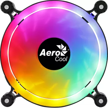 AEROCOOL SPECTRO12 120 mm kompiuterio ventiliatorius RGB, 12 V, 1000 RPM, 3,6 W, Molex, antivibracinis, juodas