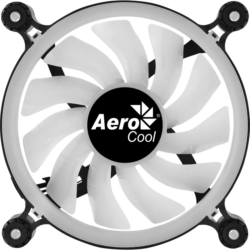 AEROCOOL SPECTRO12 120 mm kompiuterio ventiliatorius RGB, 12 V, 1000 RPM, 3,6 W, Molex, antivibracinis, juodas