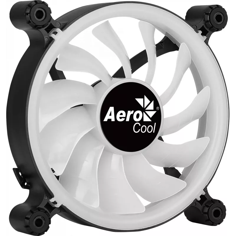 AEROCOOL SPECTRO12 120 mm kompiuterio ventiliatorius RGB, 12 V, 1000 RPM, 3,6 W, Molex, antivibracinis, juodas