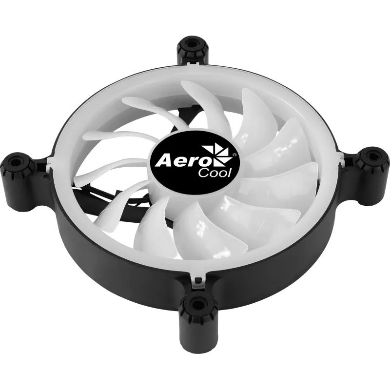AEROCOOL SPECTRO12 120 mm kompiuterio ventiliatorius RGB, 12 V, 1000 RPM, 3,6 W, Molex, antivibracinis, juodas
