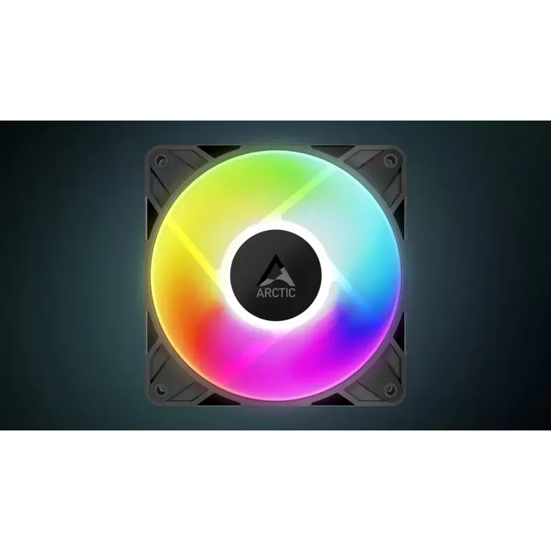 120 mm PWM A-RGB korpuso ventiliatorių rinkinys 3 vnt., Arctic Freezer P12 Pro A-RGB — 131 m³/h, skysčių dinaminis guolis, juoda/balta