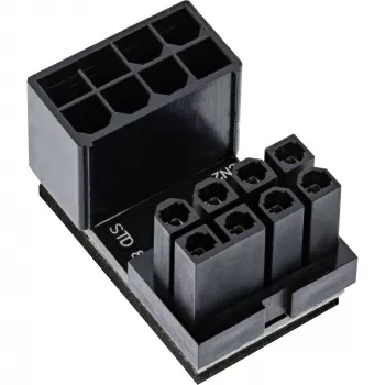 InLine vidinis maitinimo adapteris 180° ATX 8pin vyriškas moteriškas juodas 26638E