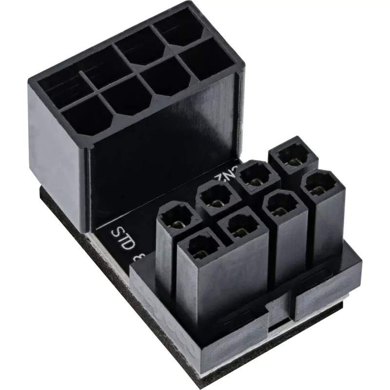 InLine vidinis maitinimo adapteris 180° ATX 8pin vyriškas moteriškas juodas 26638E