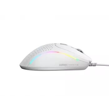 Glorious Gaming Model D 2 Wired - Baltas matinis, dešinei rankai, optinis, USB Type-A, 26000 DPI