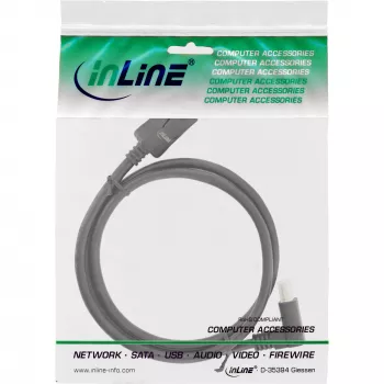 InLine DisplayPort 1.4 laidas, 8K4K, žemyn lenktu kampu, juodas/auksinis, 3 m