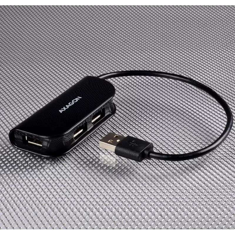Axagon HUE-X4B USB 2.0 keturių prievadų šakotuvas, juodas