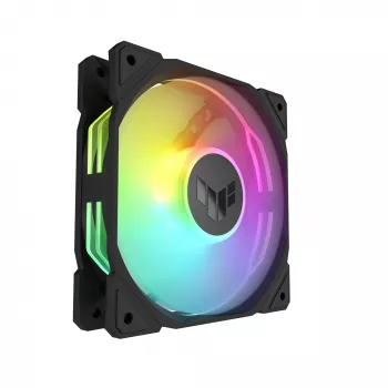 Ventiliatorius ASUS TUF Gaming TR120 ARGB Reverse Triple Pack — 3×120 mm, 2200 RPM, PWM, 2.75 mmH2O, 16 LED, Juodas