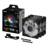 Ventiliatorius ASUS TUF Gaming TR120 ARGB Reverse Triple Pack — 3×120 mm, 2200 RPM, PWM, 2.75 mmH2O, 16 LED, Juodas
