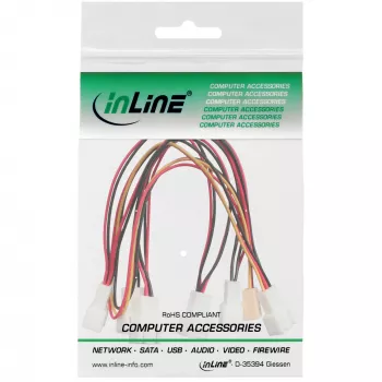 InLine Y-kabelis ventiliatoriams 3pin Molex moteriškas / 6x 3pin Molex vyriškas 33436