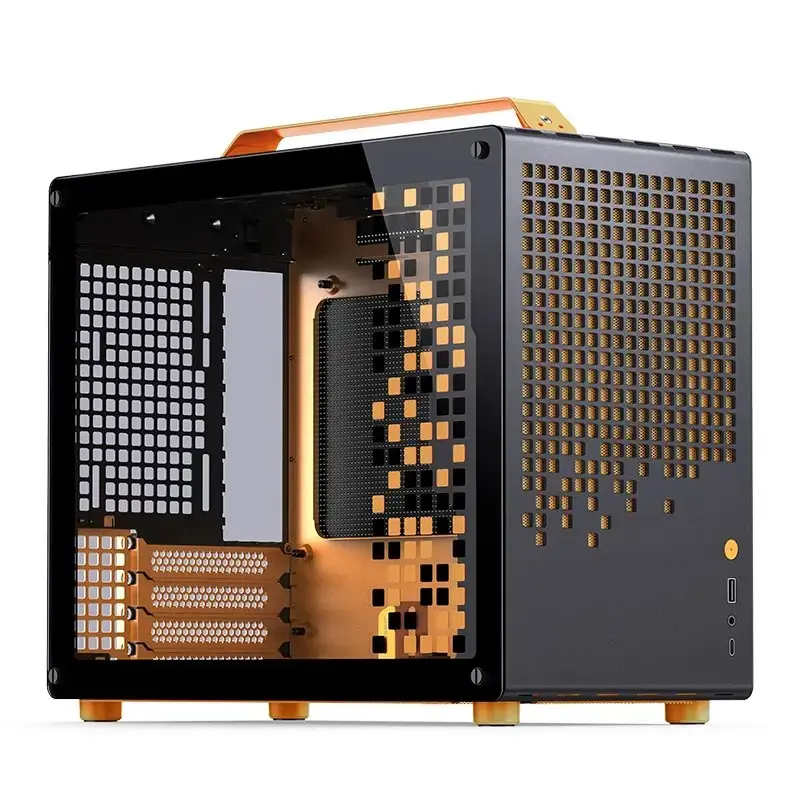 Kompiuterio korpusas JONSPLUS MATX Handle Case Z20 - Juodai Oranžinis