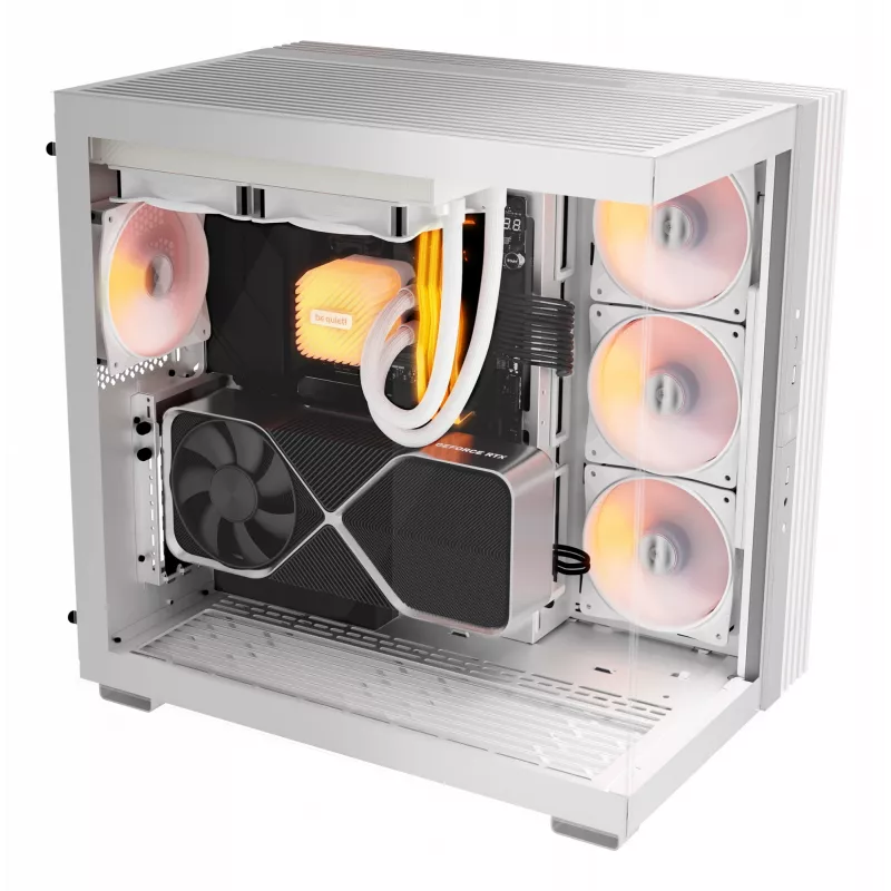 Korpusas be quiet! LIGHT BASE 600 LX White Midi Tower – ATX, šoninis langas, ARGB priekis, USB-C, palaiko 360 mm radiatorių