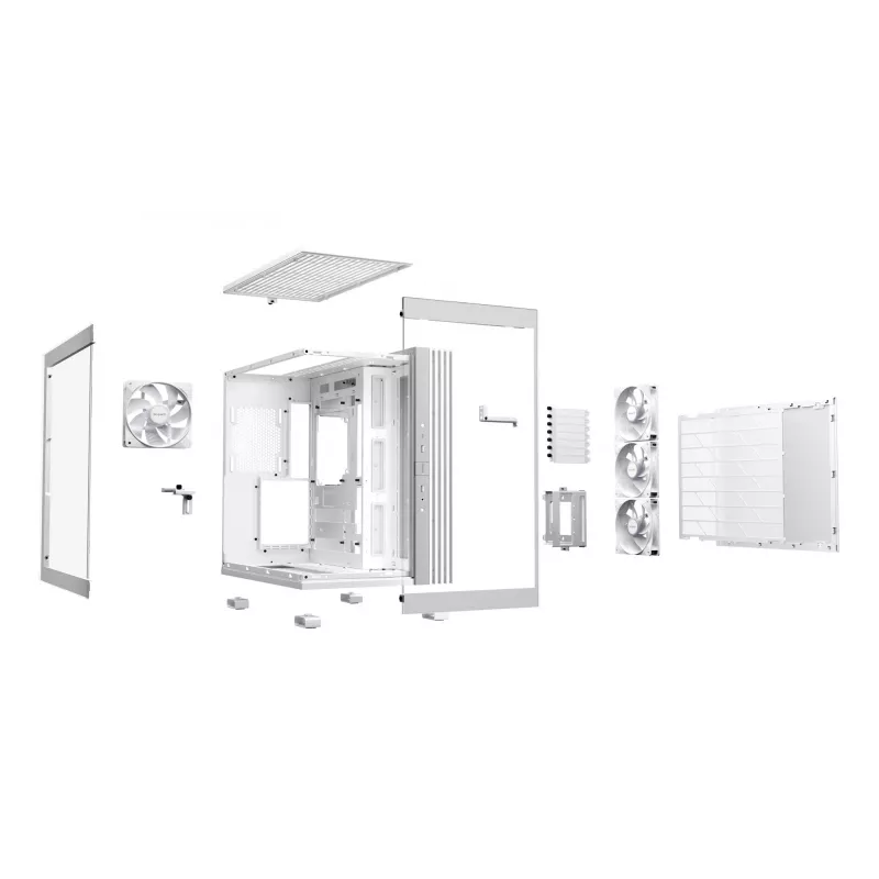 Korpusas be quiet! LIGHT BASE 600 LX White Midi Tower – ATX, šoninis langas, ARGB priekis, USB-C, palaiko 360 mm radiatorių