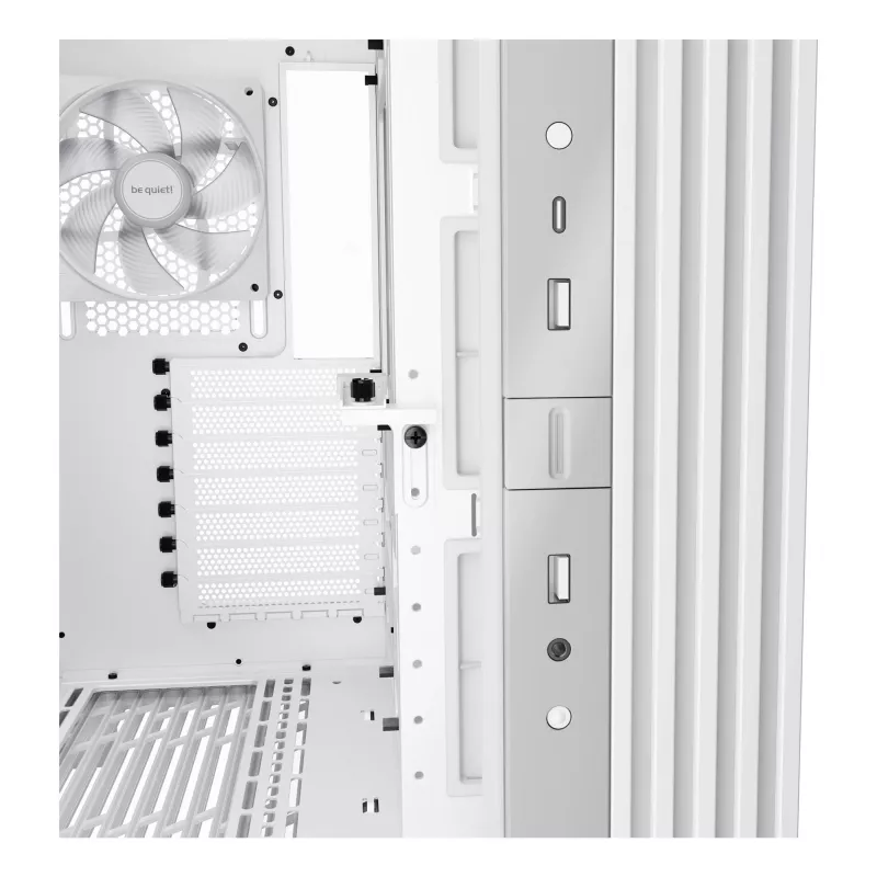 Korpusas be quiet! LIGHT BASE 600 LX White Midi Tower – ATX, šoninis langas, ARGB priekis, USB-C, palaiko 360 mm radiatorių