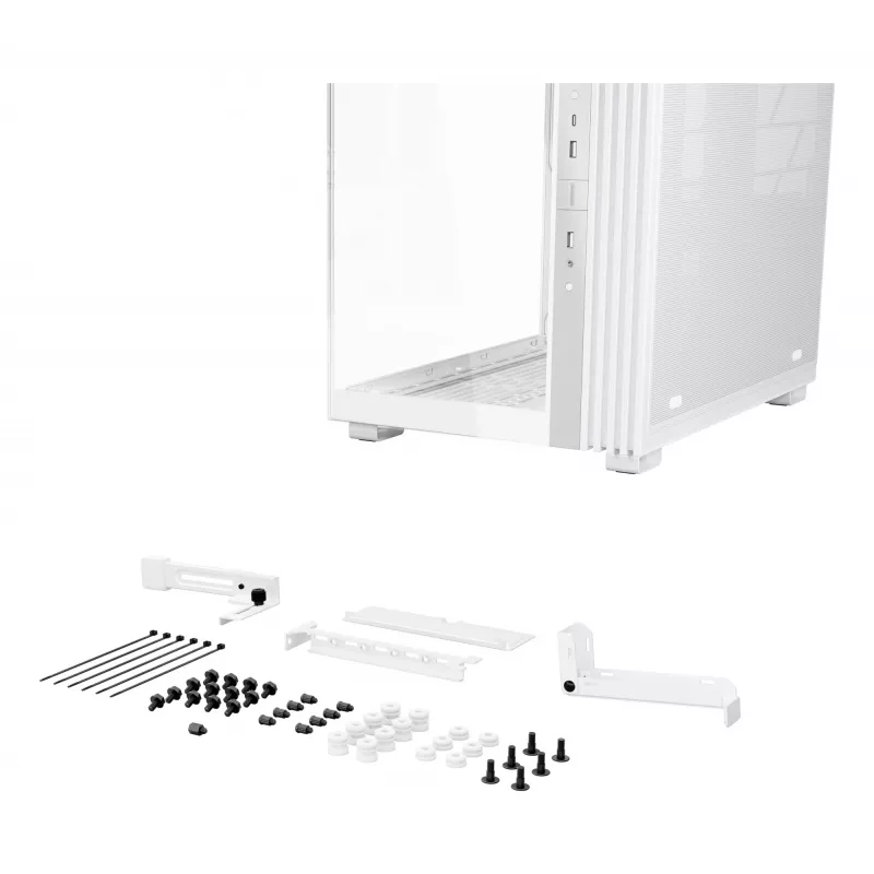 Korpusas be quiet! LIGHT BASE 600 LX White Midi Tower – ATX, šoninis langas, ARGB priekis, USB-C, palaiko 360 mm radiatorių