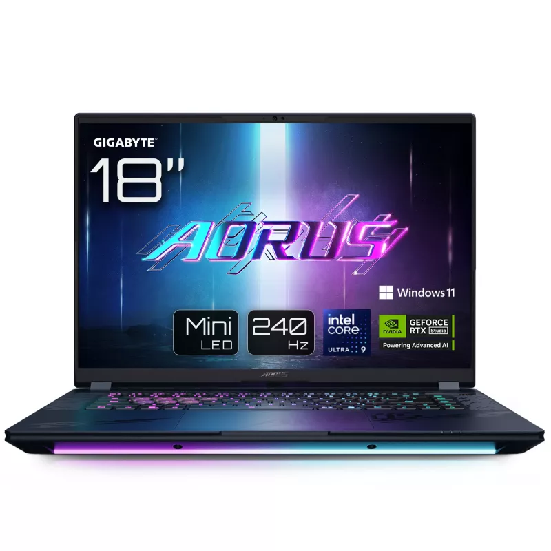 Nešiojamas kompiuteris GIGABYTE AORUS MASTER 18 45,7 col. Intel Core Ultra 9 64GB 4TB NVIDIA RTX 5090 Windows 11 Pro