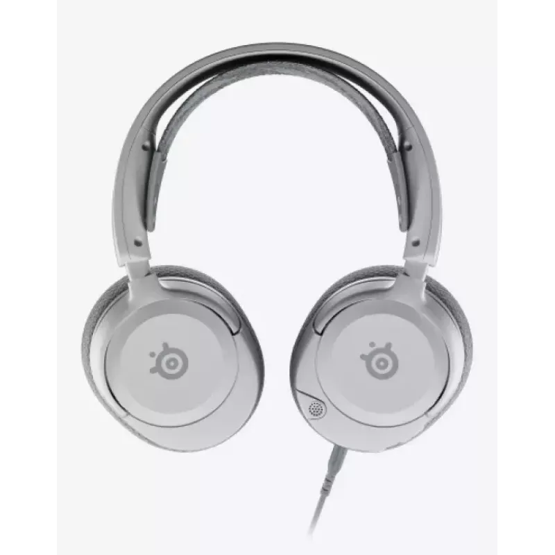 Ausinės STEELSERIES Arctis Nova 1 laidinės 3,5 mm, binauralinės, baltos, 1,2 m laidas, nuimamas, boom mikrofonas