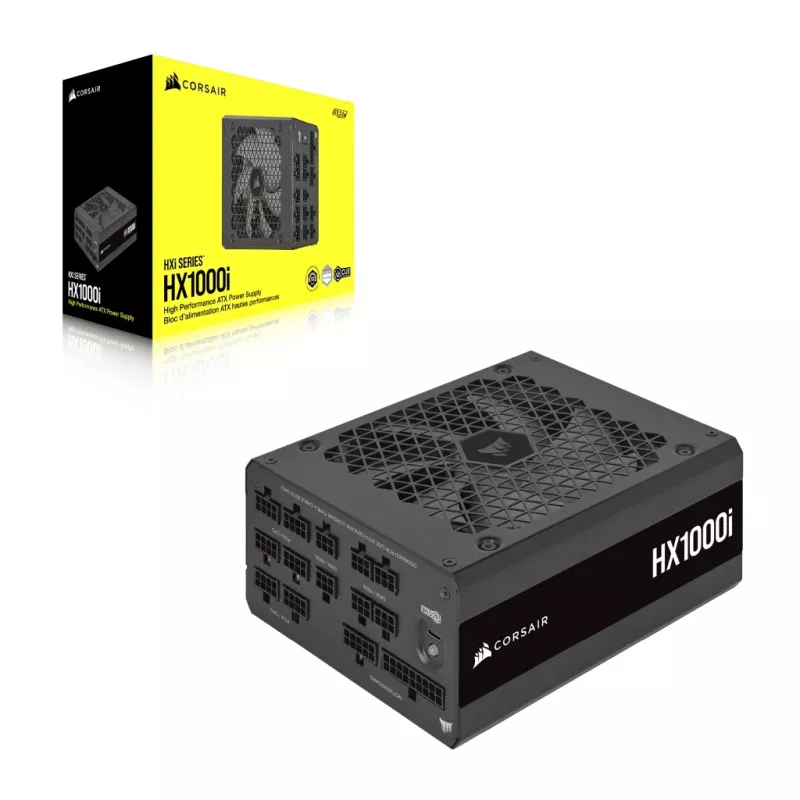 CORSAIR HX1000i 1000 W maitinimo blokas, pilnai modulinis, 80 PLUS Platinum, ATX 3.0