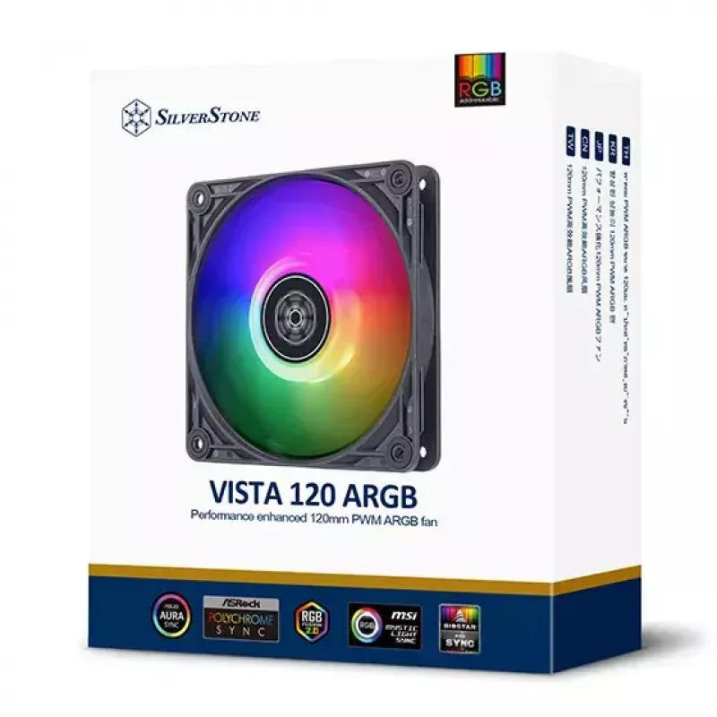 Ventiliatorius Silverstone VISTA 120 ARGB 12 cm Juodas 2000 RPM FDB