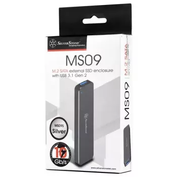 Išorinis SSD dėklas Silverstone MS09 sidabrinis