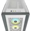CORSAIR iCUE 5000X RGB – Baltas vidutinis bokštinis kompiuterio korpusas su grūdintu stiklu