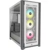 CORSAIR iCUE 5000X RGB – Baltas vidutinis bokštinis kompiuterio korpusas su grūdintu stiklu
