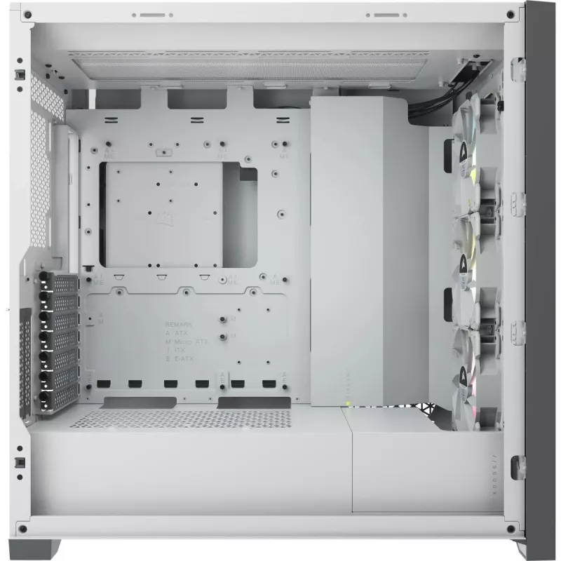 CORSAIR iCUE 5000X RGB – Baltas vidutinis bokštinis kompiuterio korpusas su grūdintu stiklu