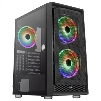 Aerocool GRAPHITEV3 kompiuterio korpusas 3 ARGB 14cm ventiliatoriai