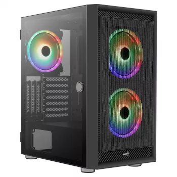 Aerocool GRAPHITEV3 kompiuterio korpusas 3 ARGB 14cm ventiliatoriai