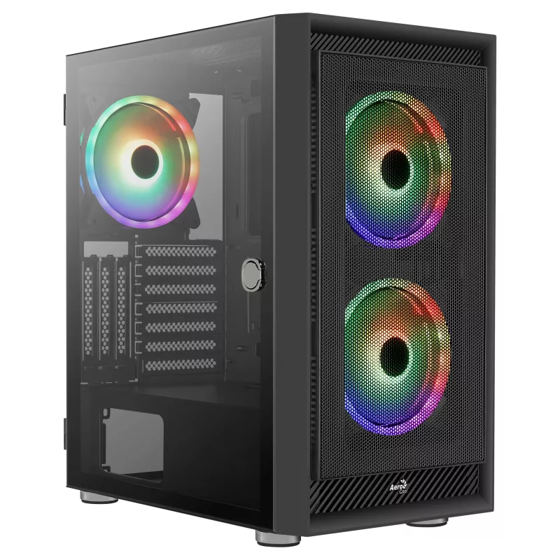 Aerocool GRAPHITEV3 kompiuterio korpusas 3 ARGB 14cm ventiliatoriai