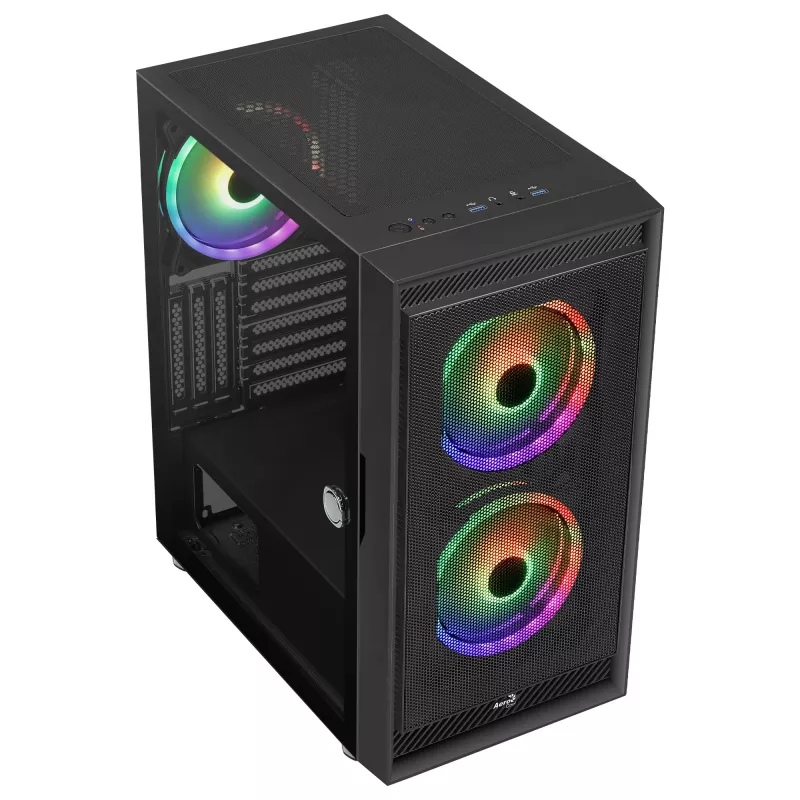 Aerocool GRAPHITEV3 kompiuterio korpusas 3 ARGB 14cm ventiliatoriai