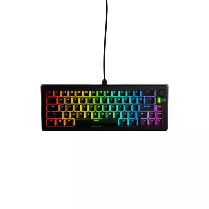 Mechaninė žaidimų klaviatūra GLORIOUS GMMK 3 65% laidinė USB, QWERTY US, RGB, juoda